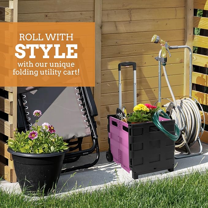 Ultra-Slim Rolling Collapsible Storage Pack-N-Roll Utility-carts, - Image 7