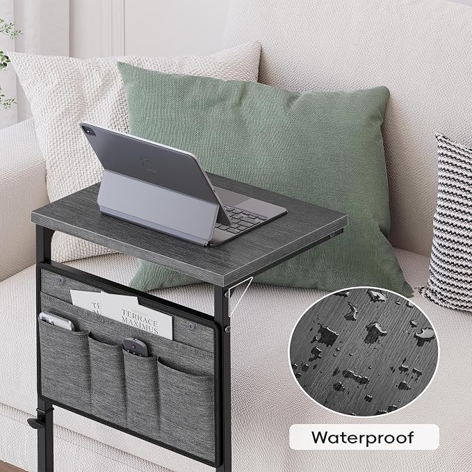 Vagusicc C Shaped End Table, Adjustable Height Small Couch Side Table - Image 9