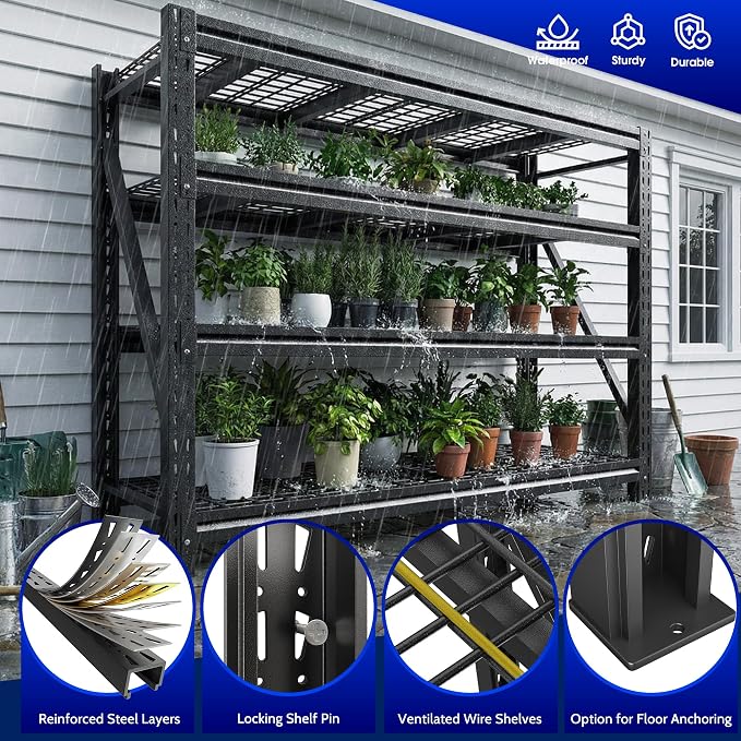 Romorgniz 5020LBS Heavy Duty Garage Shelving, 68.2" W Storage Shelves - Image 8
