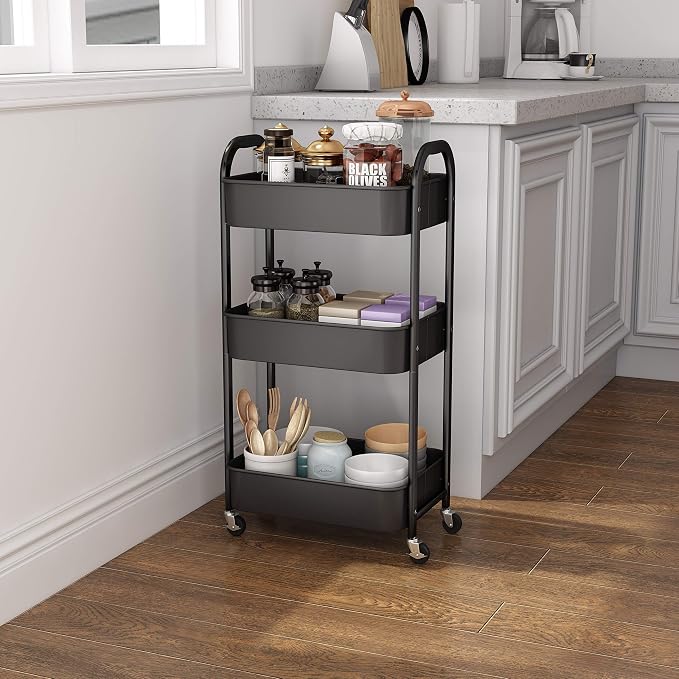 3-Tier Rolling Utility Cart - Image 2