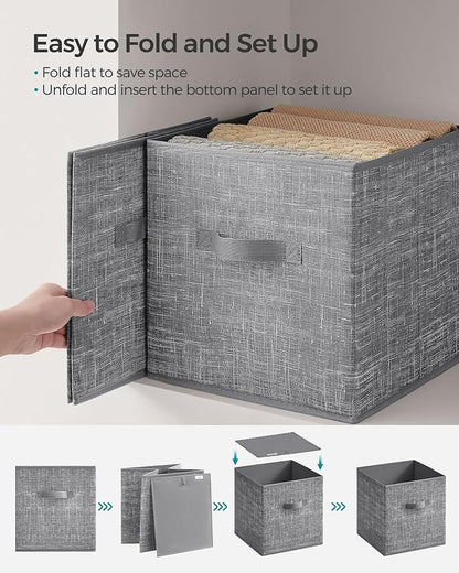 SONGMICS Storage Cubes, 11.8 x 11.8 x 11.8 Inches Non-Woven Fabric Bins - Image 6