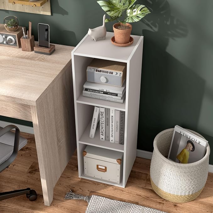 Homes: Inside + Out Apexa 3-Cube Storage Organizer Shelves, Stackable Wood - Image 13