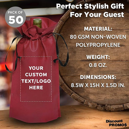 DISCOUNT PROMOS Non-Woven Vineyard Two Bottle Wine Bags - Image 4
