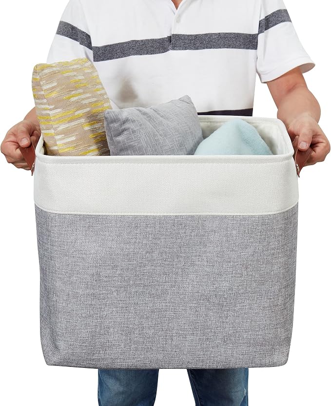 DECOMOMO Storage Baskets | Large Storage Bins 54.5L Fabric Baskets - Image 7