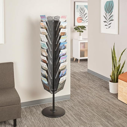 Safco Onyx Rotating Mesh Magazine Holder, Display Rack - Image 2