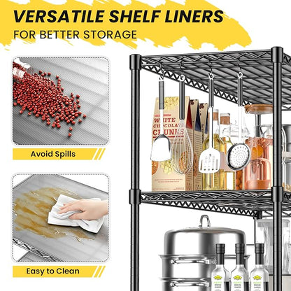 3-Shelf Adjustable Storage Shelves Metal Shelving Unit Heavy Duty Wire Rack - Image 5