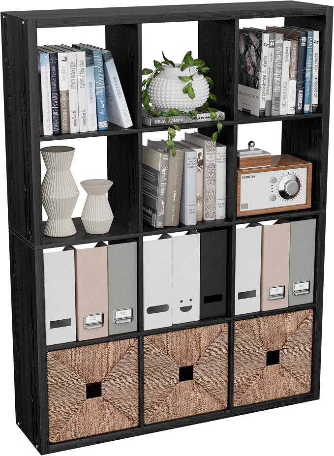 Cube Storage Organizer Bookcase, Decorative 11 inch Open Back Cubical Shelf by VDNEND