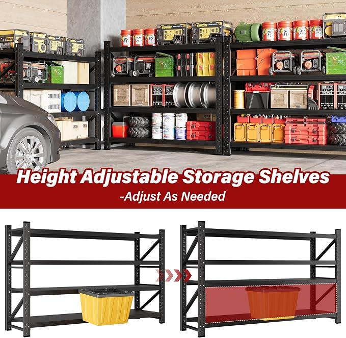 5000LBS Heavy Duty Garage Shelving Units, Metal Garage Shelves, Large Storage - Image 6