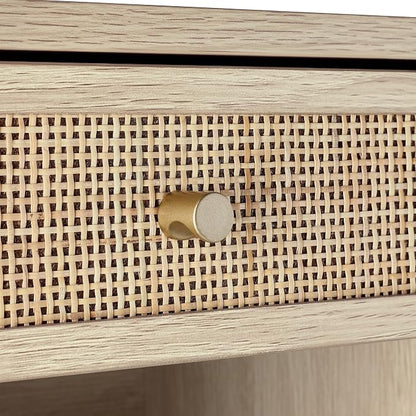 Nathan James Jackson Wall Mounted Rattan Floating Bedroom Nightstand - Image 6