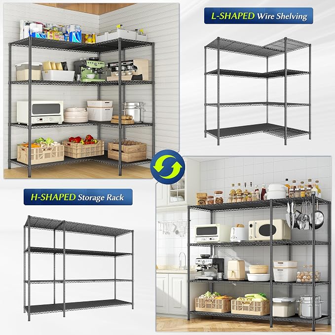 RRomorgniz 52.4W Wire Shelving Rack, 4Tier Metal Shelving Unit, 1120LBS Heavy - Image 4