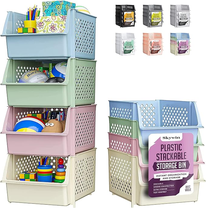 TidyFriend Stackable Storage Bins by Skywin