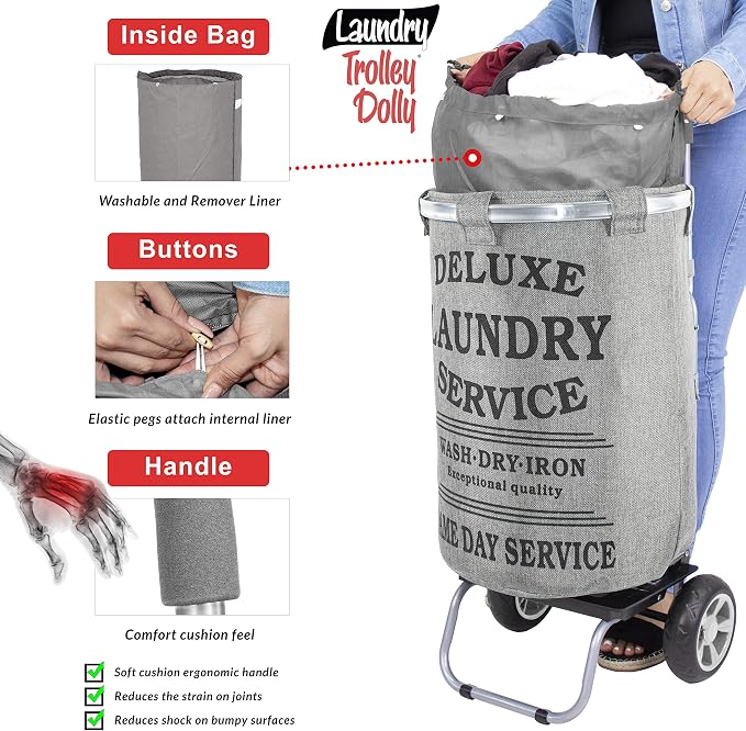 dbest products Laundry Trolley Dolly - Image 3