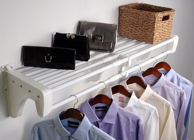 EZ Shelf - Closet Shelf with Hanging Rod - 30” to 50" Expandable, Closet - Image 2