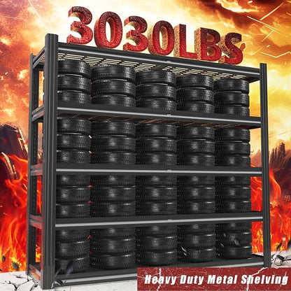 48" W Metal Garage Shelving 5 Tier Storage Shelves Heavy Duty 3030LBS - Image 4