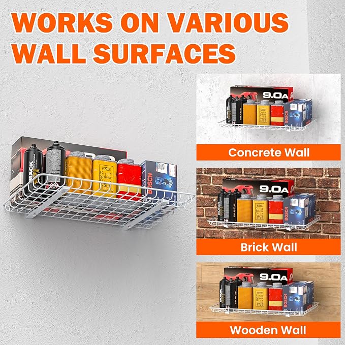 Ultrawall Wall Mounted Storage Shelf, Garage Shelves 24x12 Inch, Metal Shelf - Image 7