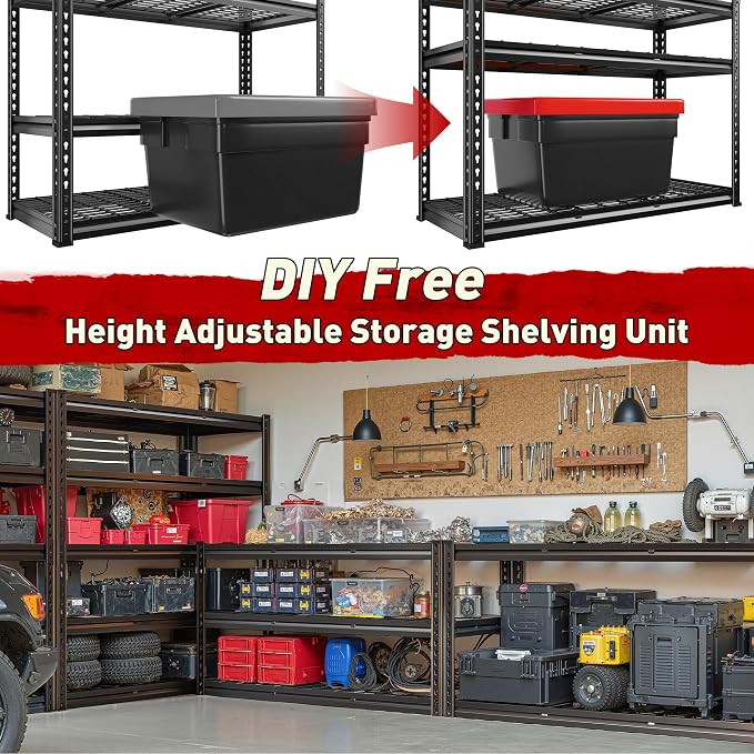REIBII 2800LBS Garage Shelving 48.2" W Storage Shelves Heavy Duty 5-Tier - Image 5