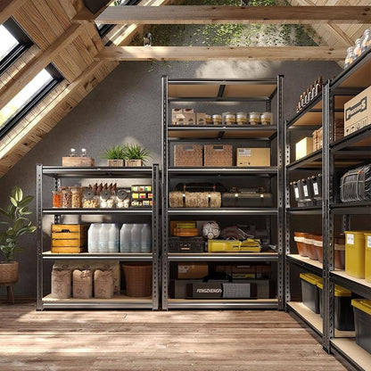 78" H Metal Shelving 6 Tier Garage Shelving Adjustable 2400LBS Storage Shelves - Image 5