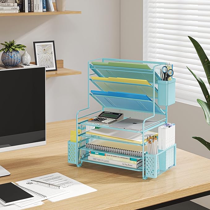 Simple Trending 7 Tier Desk File Organizer, Letter Tray Paper Organizer - Image 6
