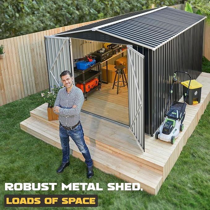 Polar Aurora 8 x 12 FT Outdoor Storage Shed, Metal Garden Shed - Image 6
