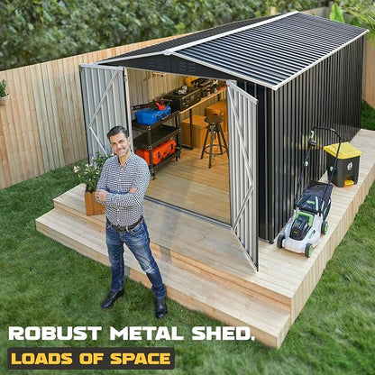 Polar Aurora 8 x 12 FT Outdoor Storage Shed, Metal Garden Shed - Image 6