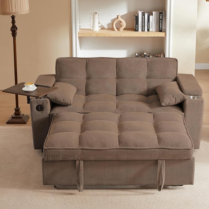 hansones 65'' 3-in-1 Folding Convertible Sofa Bed, Queen Size Pullout Sofa by hansones