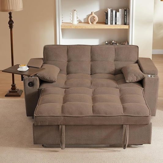 hansones 65'' 3-in-1 Folding Convertible Sofa Bed, Queen Size Pullout Sofa by hansones