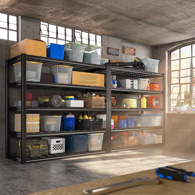 REIBII 48.2''W Garage Shelving Heavy Duty Metal Shelving 3000LBS Storage - Image 4