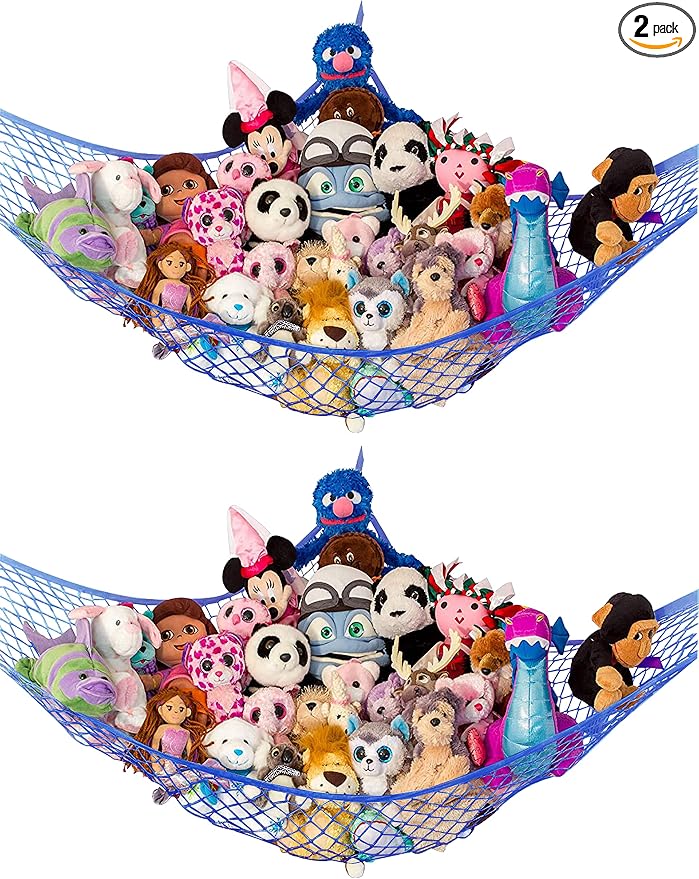 Stuffed Animal Hammock 2 Pack | Corner Stuffed Animal Storage & Plushie Net | by LillysLove