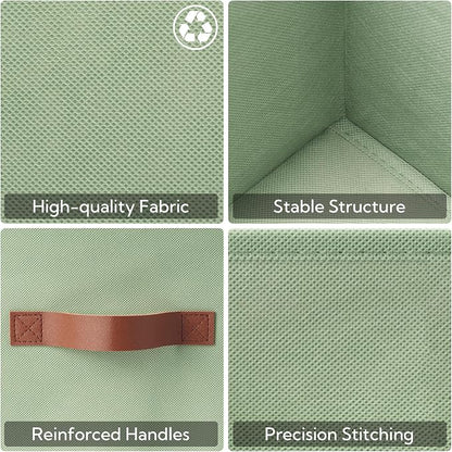 GRANNY SAYS 11 Inch Fabric Storage Cubes, Sage Green | Collapsible Cube Storage - Image 6