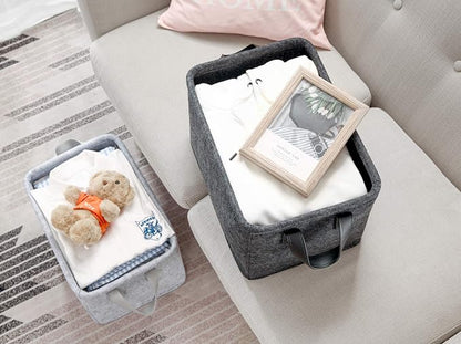 Collapsible Storage Bins Foldable Felt Fabric Storage Basket Organizer Boxes - Image 6