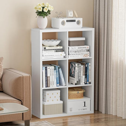Cube Storage Organizer Bookcase, Decorative 11 inch Open Back Cubical Shelf - Image 2