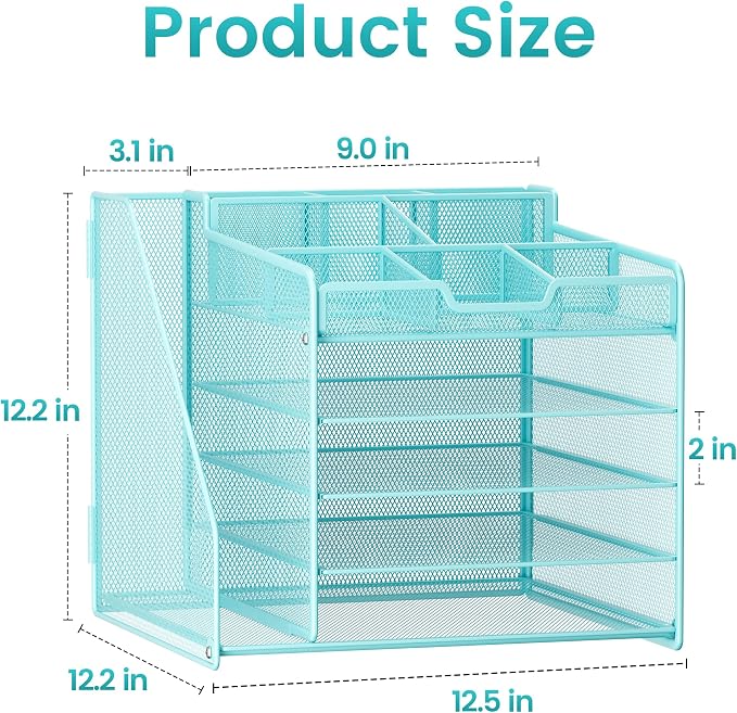 Lavatino 5-Tier Metal Mesh Desk Organizer - Image 4