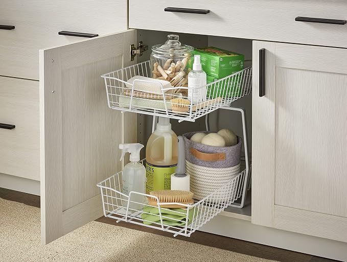 ClosetMaid 14 in. Pull Out Cabinet Organizer, 2 Tier, Heavy Duty, Slide Out - Image 7