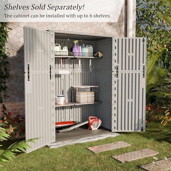 HOMSPARK Outdoor Storage Shed Weather Resistance, Patio Storage Cabinet - Image 2