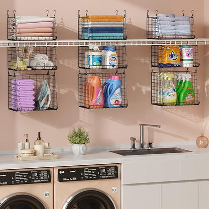 4-Pack Hanging Laundry Room Organizer：Foldable Laundry Room Organizaton Wire - Image 3