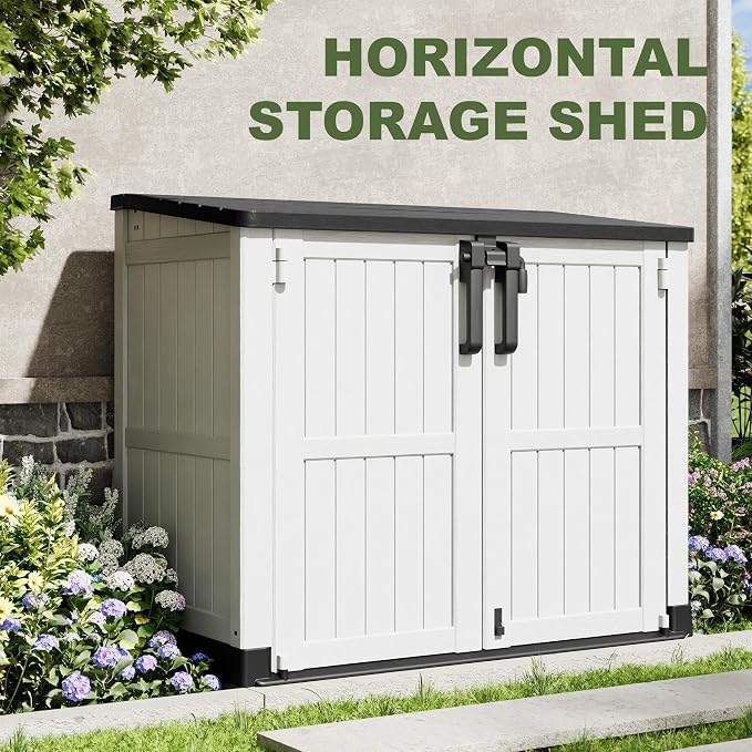 Plastic Outdoor Storage Shed, 36 Cu Ft Waterproof Outdoor Storage Cabinet - Image 2