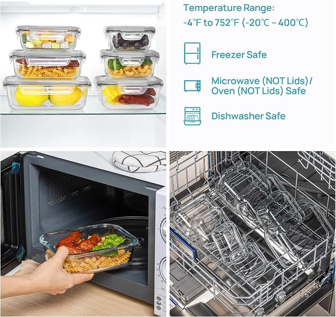 Vtopmart 8 Pack Glass Food Storage Containers - Image 3