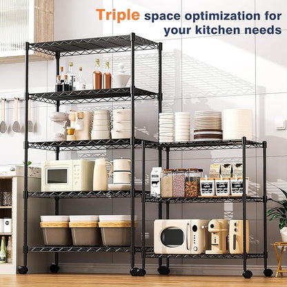 3-Tier Wire Shelf Rack, Wire Metal Shelving - Image 3