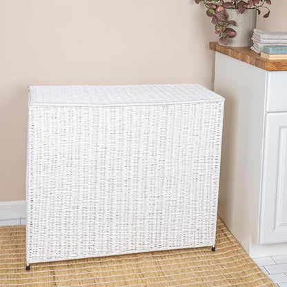 Household Essentials 3 Compartment Laundry Sorter, Wicker Laundry Sorter - Image 4