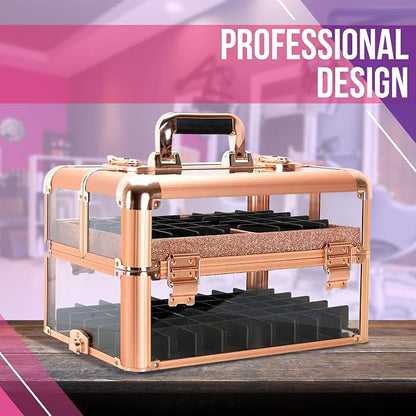 Ver Beauty Professional Armored Clear Acrylic Makeup Nail Tech Case - Image 2