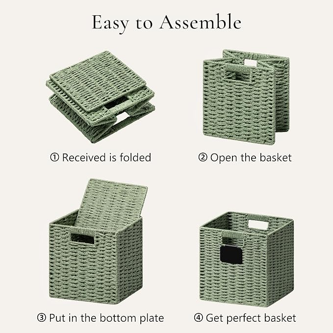 UBBCARE 2 Pack Wicker Basket, 10.5×10.5 Storage Cubes - Image 7