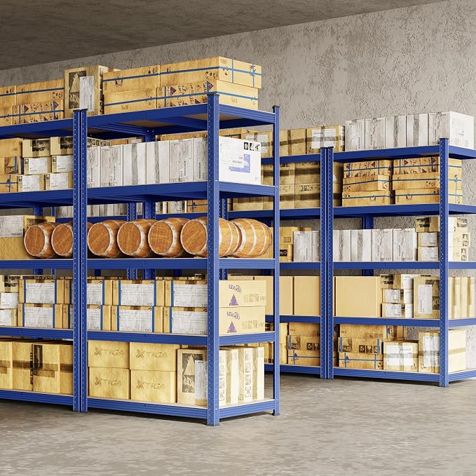 Yaheetech 5-Tier Heavy Duty Storage Shelves 35.5" W x 16" D x 71" H Blue | - Image 4
