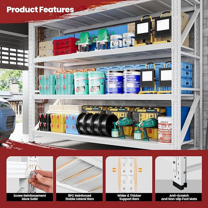 79" Wide Storage Shelves, 7000LBS Garage Shelving Heavy Duty, Standing Shelf - Image 5
