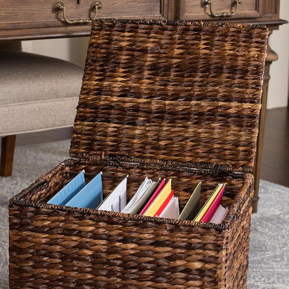 BIRDROCK HOME Seagrass Rolling File Cabinet - Image 7