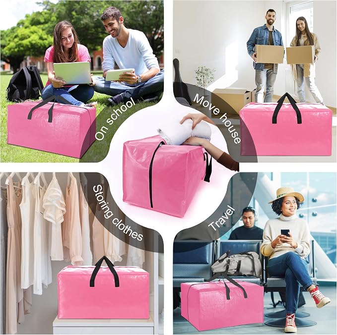 6 Pack Heavy Duty Extra Large Moving Bags W/Backpack Straps - Image 6