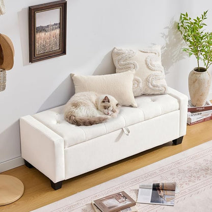 Huatean Home 43" Ottoman with Storage, Upholstered Entryway Bench with Seating - Image 6