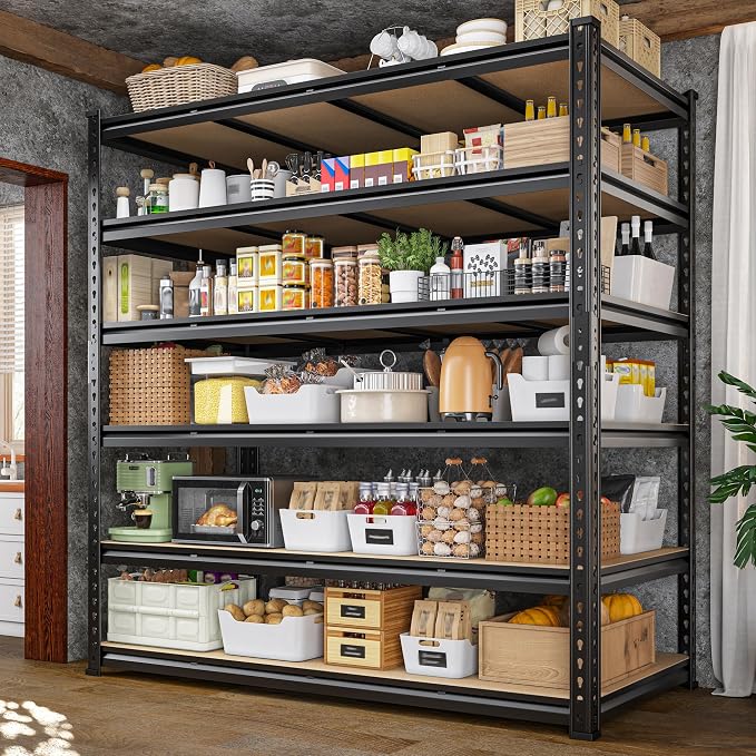 55" W Storage Shelves, 3060LBS Garage Shelving, 6-Tier Heavy Duty Shelving by Durayloly