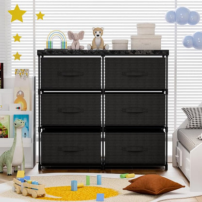 GcdPai Dresser with 6 Fabric Larger Drawer Stand Desktop Sturdy Metal Plastic - Image 5