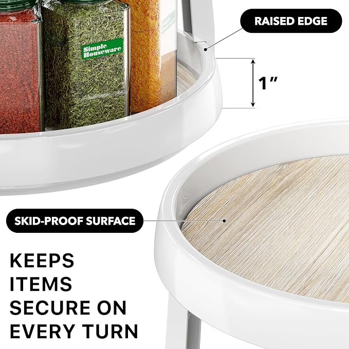 Simple Houseware 2-Tier Lazy Susan Spice Organizer, 10-Inch Diameter - Image 4