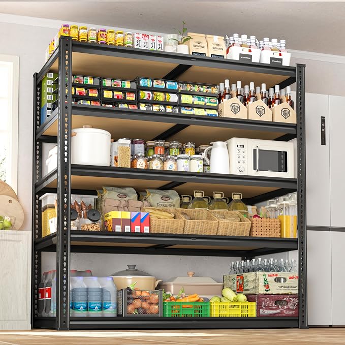 40" W Garage Shelving 2250LBS Storage Shelves Adjustable Metal Shelving 5 Tier - Image 2